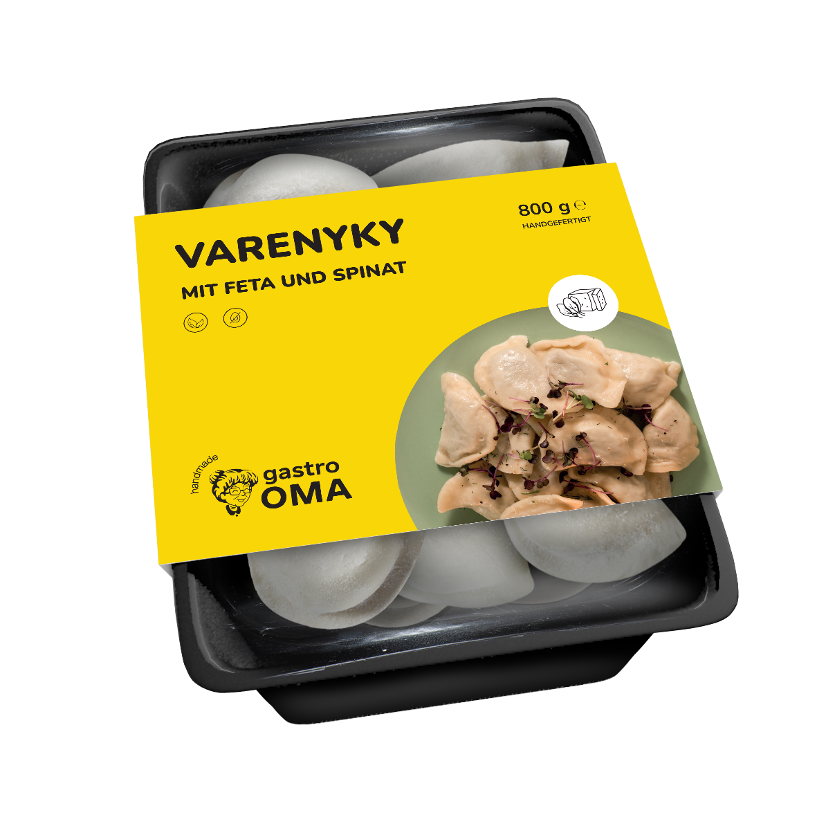 Varenyky mit Feta und Spinat