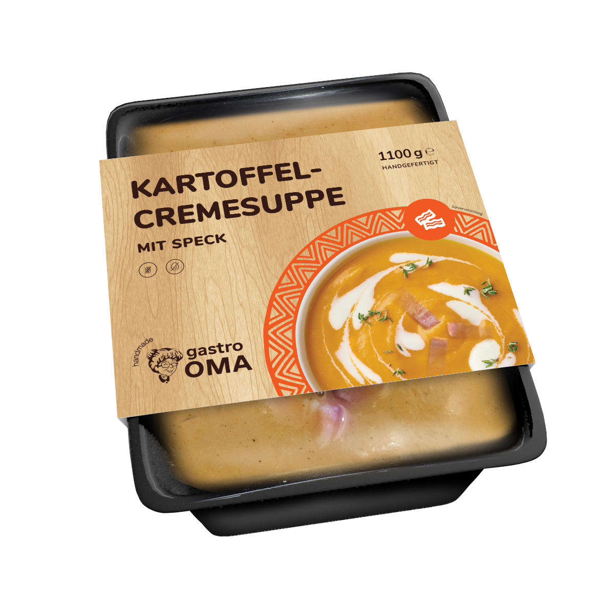 Kartoffelcremesuppe mit Speck