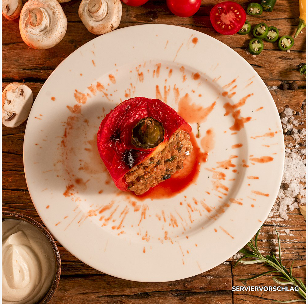 Gefüllte Paprika mit Pilze